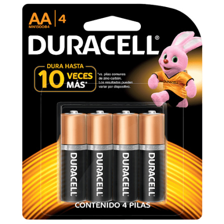 PILAS ALCALINAS DURACELL AA x 4