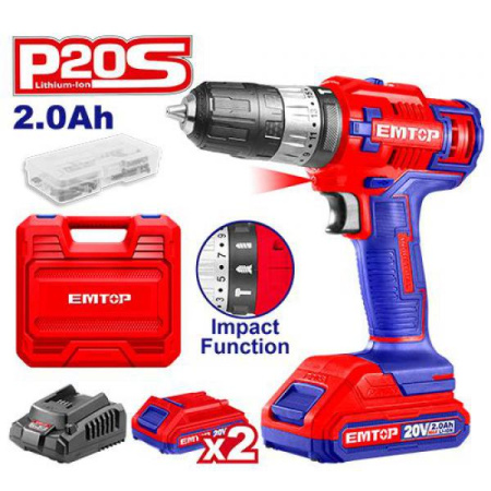 TALADRO ATORNILLADOR EMTOP 20 V