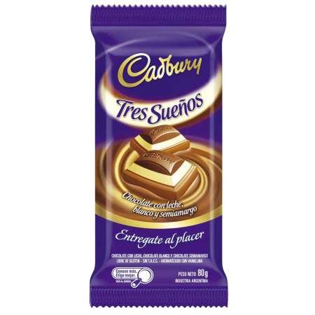 CHOCOLATE CADBURY TRES SUEÑOS 80G.