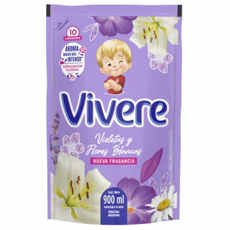 SUAVIZANTE VIVERE VIOLETAS/FLOR BLANCA 900ML.