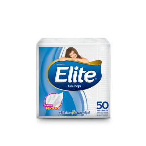 SERVILLETAS ELITE MESA BLANCA 30X30 CM X 50 UN