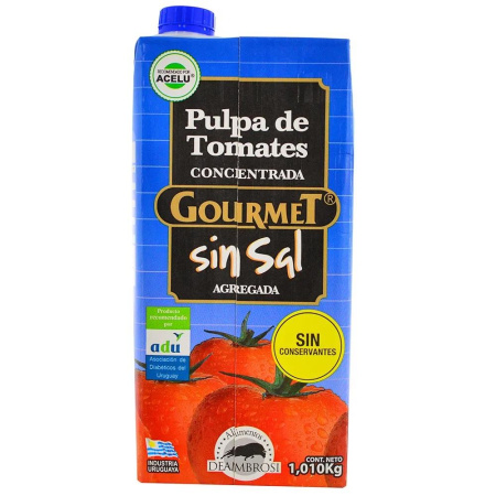 PULPA DE TOMATE GOURMET SIN SAL 1L