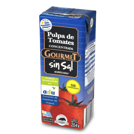 PULPA DE TOMATE GOURMET SIN SAL 204G