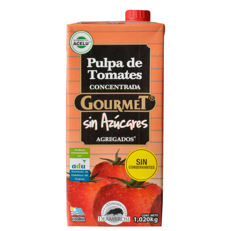 PULPA DE TOMATE SIN AZUCAR GOURMET 1.020KG