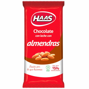 CHOCOLATE HAAS CON ALMENDRAS 150GR.