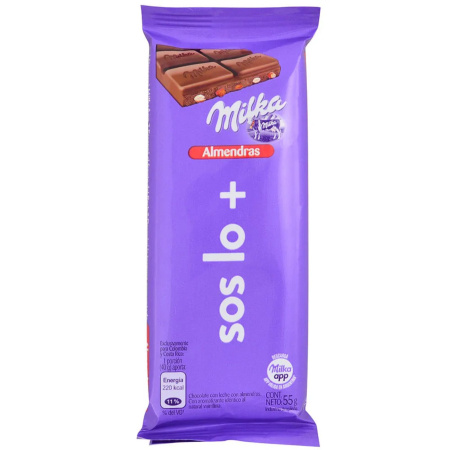 CHOCOLATE MILKA ALMENDRAS 55 GR.