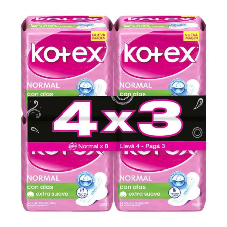 TOALLAS FEMENINAS KOTEX NORMAL C/ALAS X 32