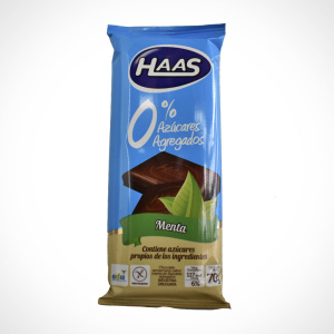 CHOCOLATE HAAS 0% MENTA 70 GR