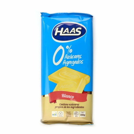 CHOCOLATE HAAS 0% AZUCAR BLANCO 150G
