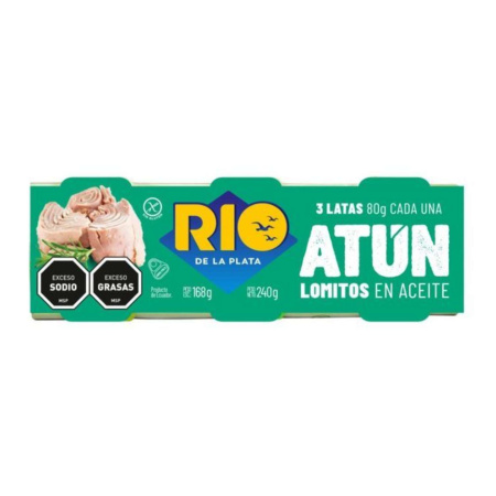 ATUN EN ACEITE RIO DE LA PLATA TRIPACK 240GR.