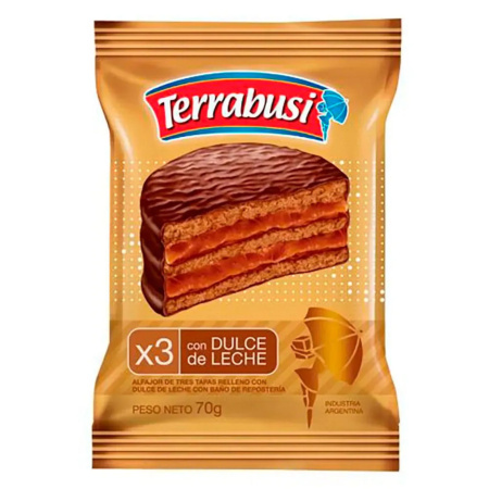 ALFAJOR TRIPLE TERRABUSI DULCE DE LECHE 70G