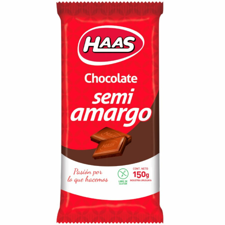 CHOCOLATE HAAS SEMI AMARGO 150GR.
