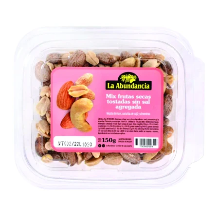 MIX FRUTOS SECOS SIN SAL LA ABUNDANCIA 150GR