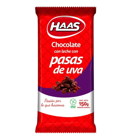 CHOCOLATE HASS PASAS UVA 150 GR.
