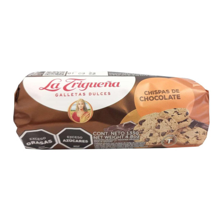 GALLETA CON CHISPAS CHOCOLATE LA TRIGUEÑA 135G