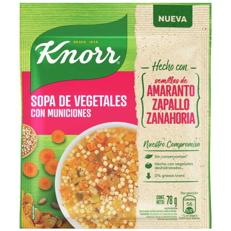 SOPA KNORR VEGETALES C/AMARANTO 80GR.