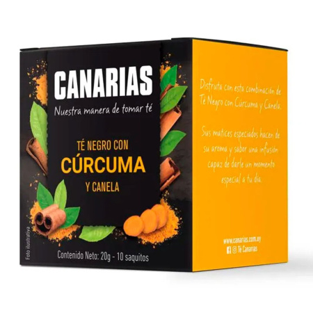 TE NEGRO CANARIAS CON CURCUMA Y CANELA X10