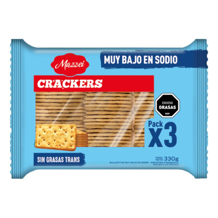 GALLETA CRACKER TRIPACK BAJAS EN SODIO 330 MAZZEI