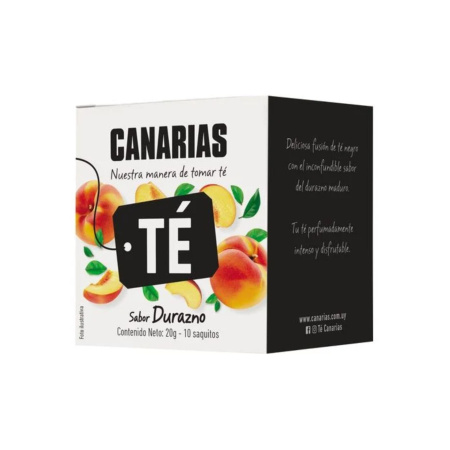 TE NEGRO CANARIAS SABOR DURAZNO X 10