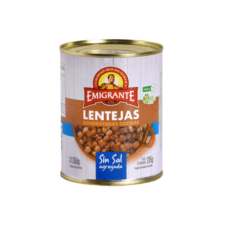 LENTEJAS EL EMIGRANTE SIN SAL LATA 350G