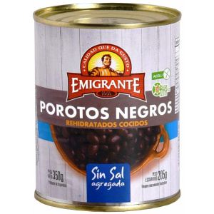 POROTOS NEGROS EL EMIGRANTE SIN SAL LATA 350G