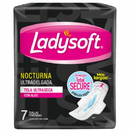 TOALLAS FEMENINAS.LADYSOFT NOCTURNO C/ALAS X 7