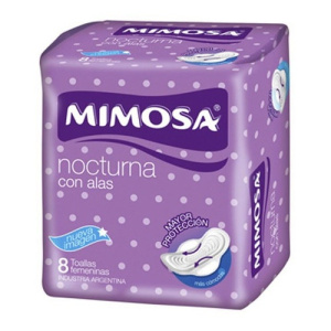 TOALLA FEMENINA MIMOSA NOCTURNA C/ALAS X8