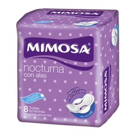 TOALLA FEMENINA MIMOSA NOCTURNA C/ALAS X8