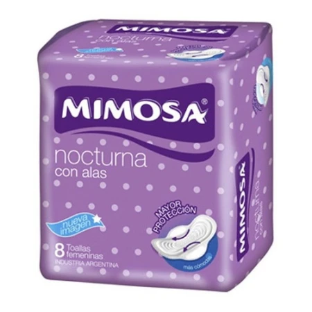 TOALLA FEMENINA MIMOSA NOCTURNA C/ALAS X8
