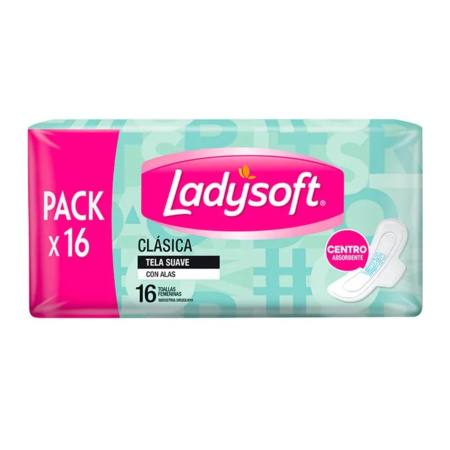 TOALLA FEMENINA LADYSOFT CLASICAS C/ALAS X16