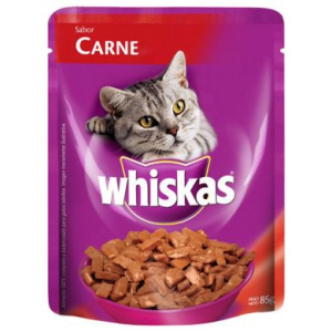 ALIMENTO P/GATO WHISKAS CARNE SOBRE 85GR