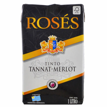 VINO ROSES TANNAT MERLOT 1 LT.
