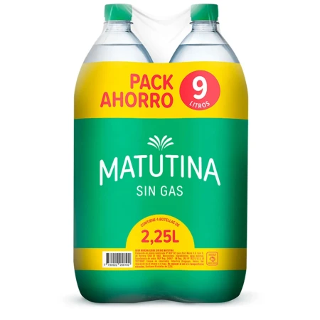 AGUA MATUTINA PACK 4X3 2.25 LT S/GAS