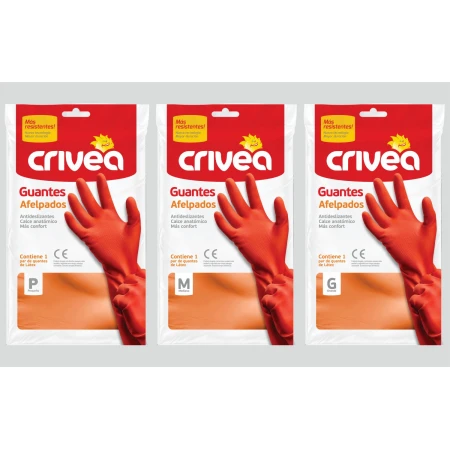 GUANTES GOMA CRIVEA AFELPADOS MEDIANOS