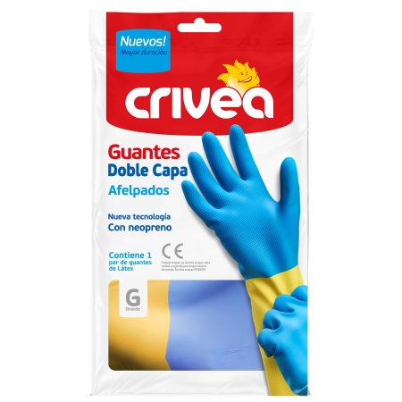 GUANTES CRIVEA BICOLOR AFELPADOS XG