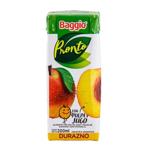 JUGO BAGGIO DURAZNO 200 ML.