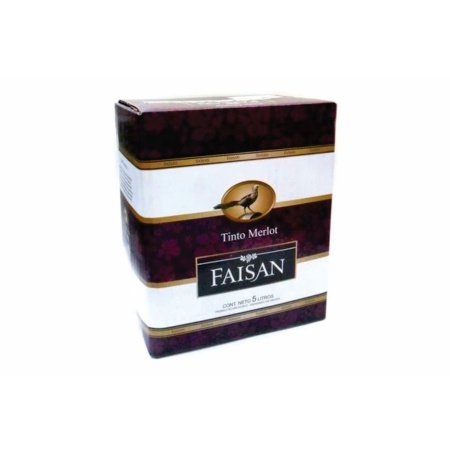 VINO FAISAN MERLOT CON CANILLA 5 LT.