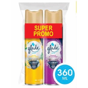 DESODORANTE DE AMBIENTE GLADE 360 CC X 2 UN