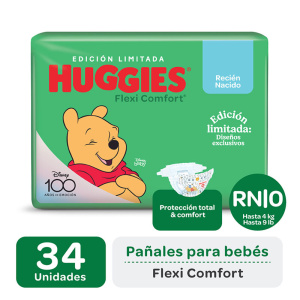 PAÑALES HUGGIES FLEXI COMFORT R.N. x 34