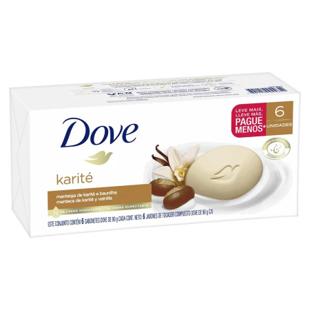 JABON DOVE 90 GR. KARITÉ - VAINILLA x 6