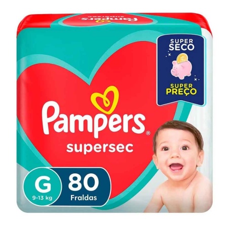 PAÑALES PAMPERS SUPERSEC G x 80