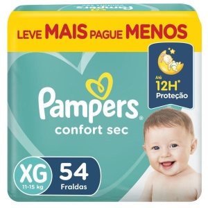 PAÑALES PAMPERS COMFORT SEC XG x 54