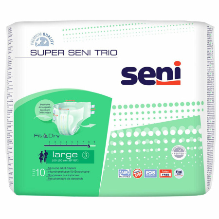 PAÑALES SENI TRIO L x 10