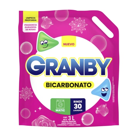 JABON LIQUIDO GRANBY 3 LT. CON BICARBONATO Y ROSAS