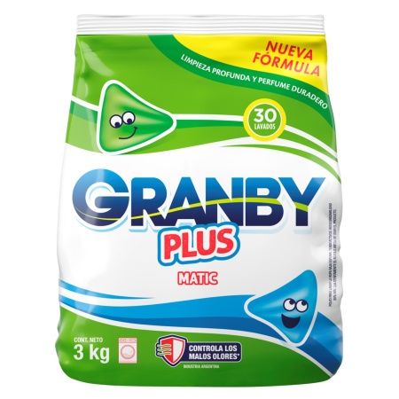 JABON EN POLVO.GRANBY 3 KG. LIMON
