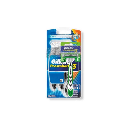 MAQUINA PARA AFEITAR GILLETTE PRESTOBARBA III x 3 + REGALO