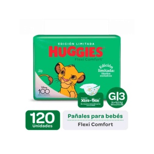 PAÑALES HUGGIES FLEXI COMFORT G x 120