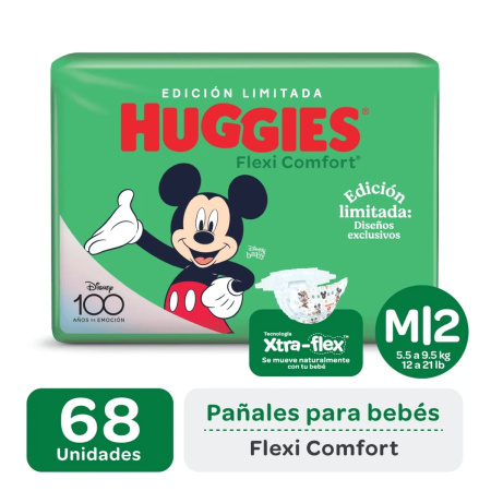 PAÑALES HUGGIES FLEXI COMFORT M x 68