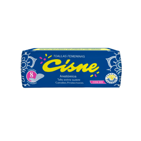 TOALLA FEMENINA CISNE ANATOMICA X 8 UN