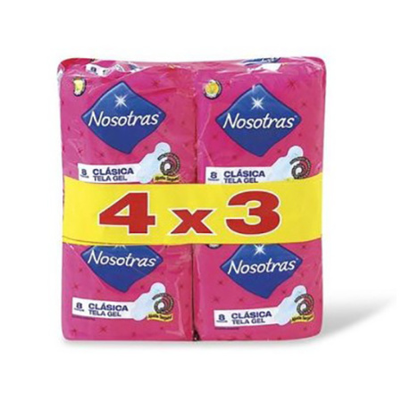 TOALLA FEMENINA NOSOTRAS CLASICAS X 8 UN 4X3 OFERTA